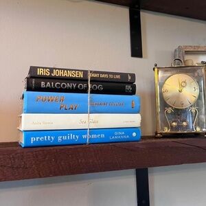 Decorative Book Stack For Staging/Vignettes in Moody Blue Tones Set of 5